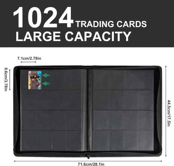 1024 card binder XL Trading Card Binder – Holds 1024 Cards, Zipped