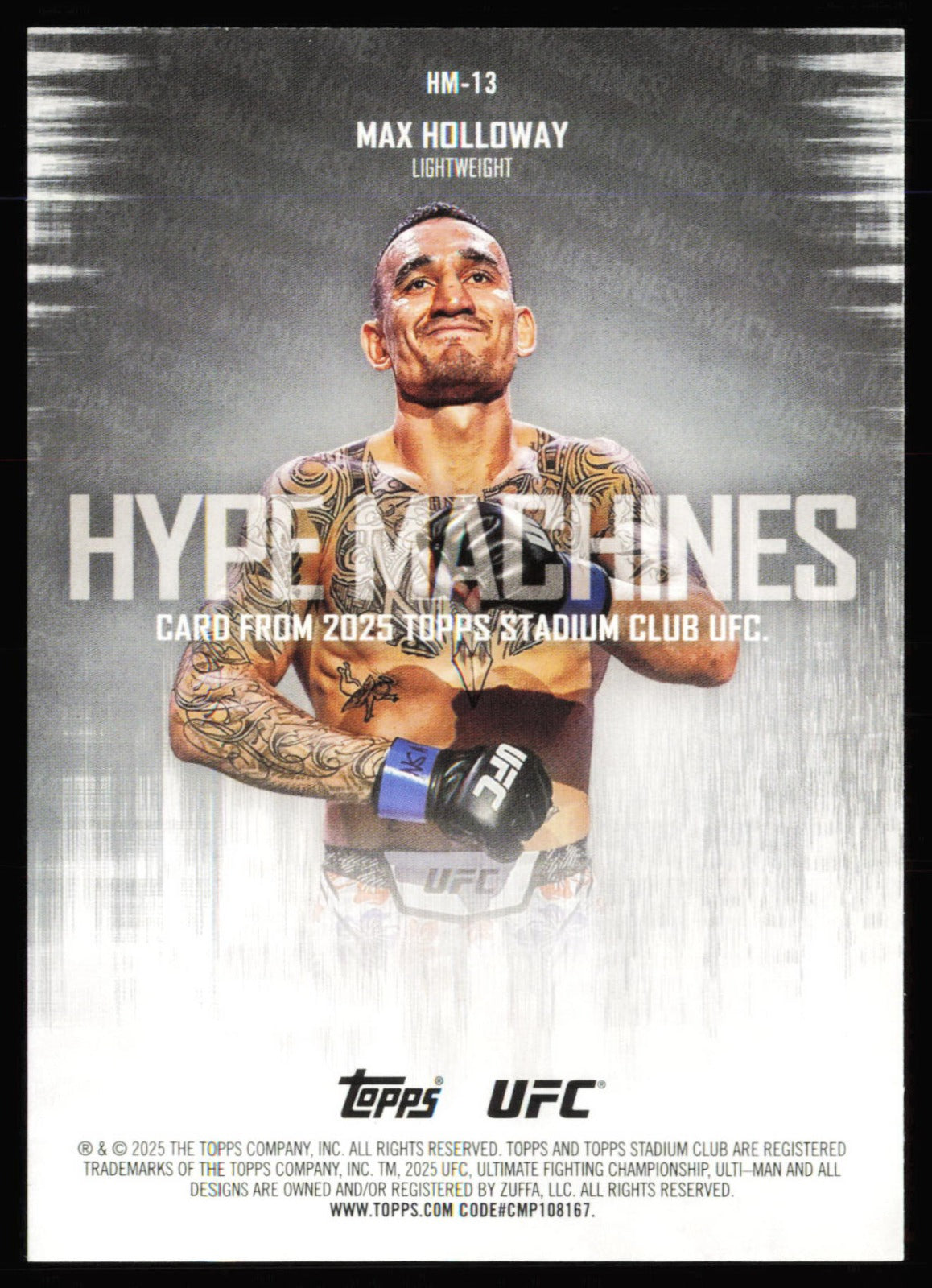 Topps Stadium Club UFC Hype Machines Max Holloway HM-13