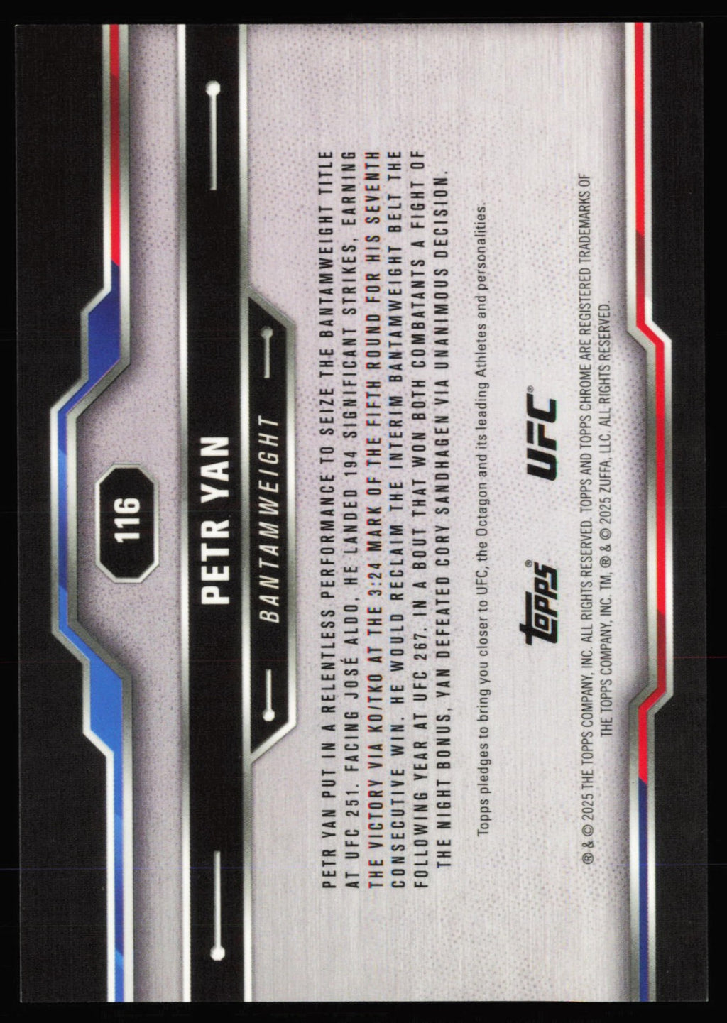 Topps Chrome Sapphire Edition UFC Gold Sapphire Petr Yan 116 /50