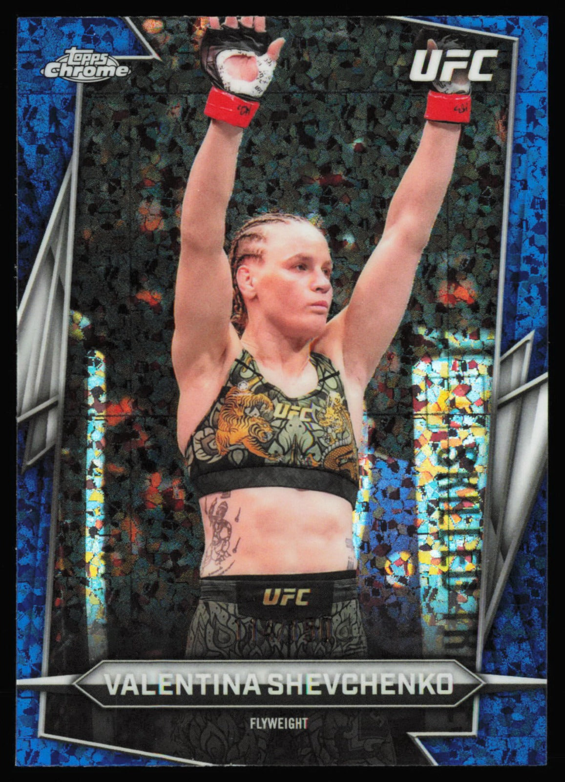 2026 Topps Chrome UFC Blue RayWave Refractor Valentina Shevchenko 3 /150