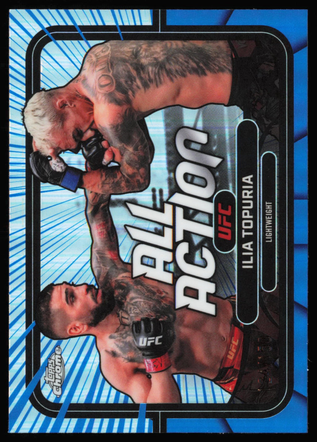 Topps Chrome UFC All Action Blue Refractor Ilia Topuria AA-1 /150