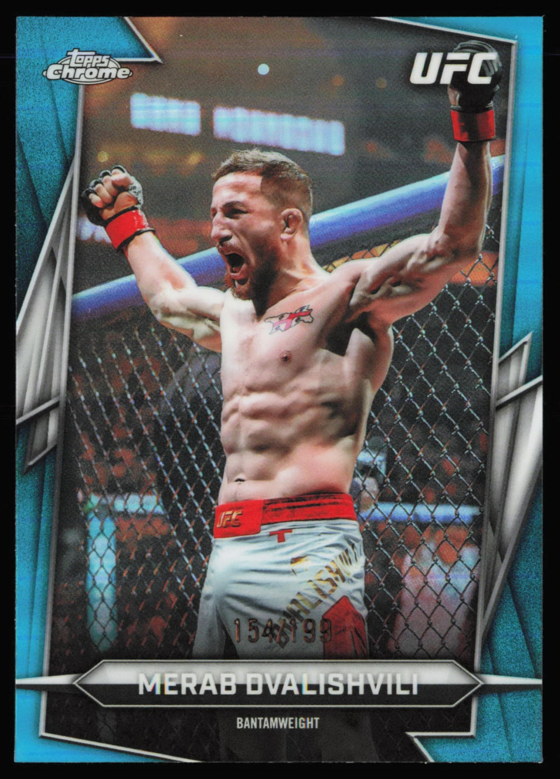 Topps Topps Chrome UFC Aqua Refractor Merab Dvalishvili 50 /199