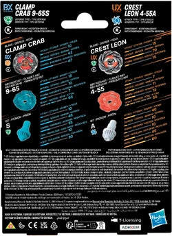 Beyblade X Clamp Crab 9-65S & Crest Leon 4-55A Dual Pack