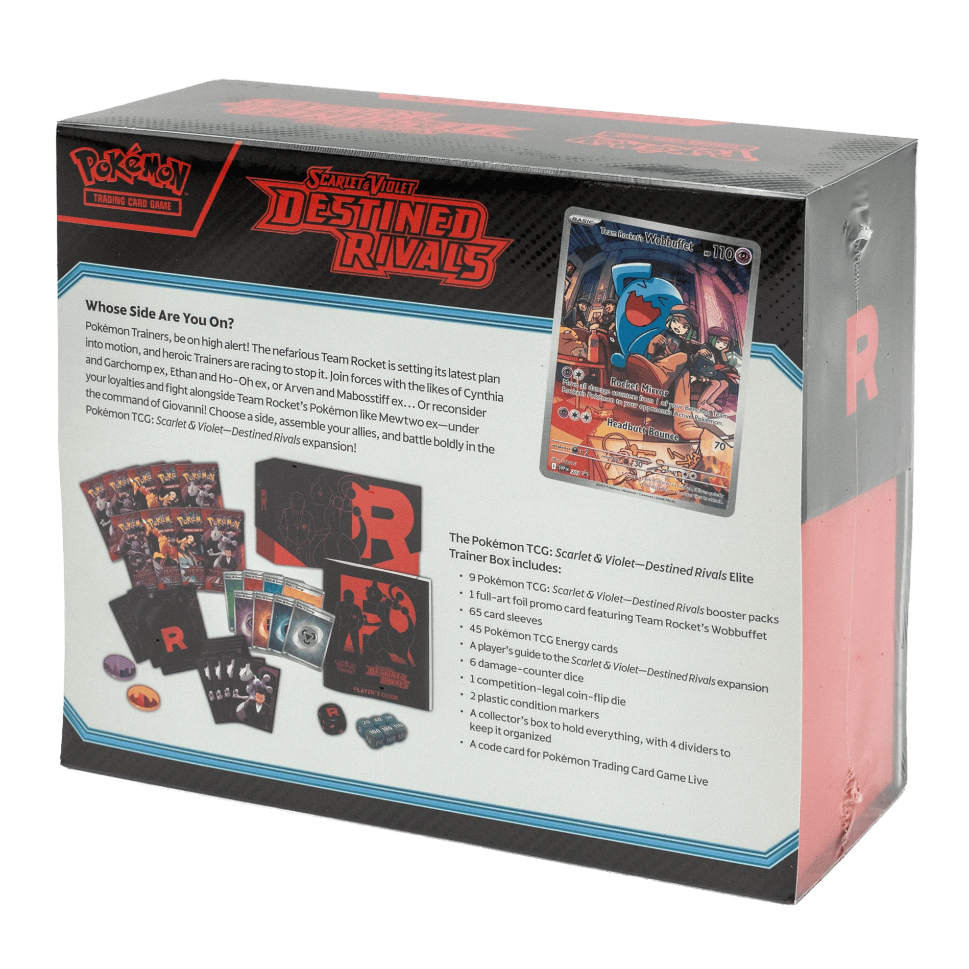 Pokémon TCG - Destined Rivals Elite Trainer Box packaging, shown at a three-quarter angle on a white background.