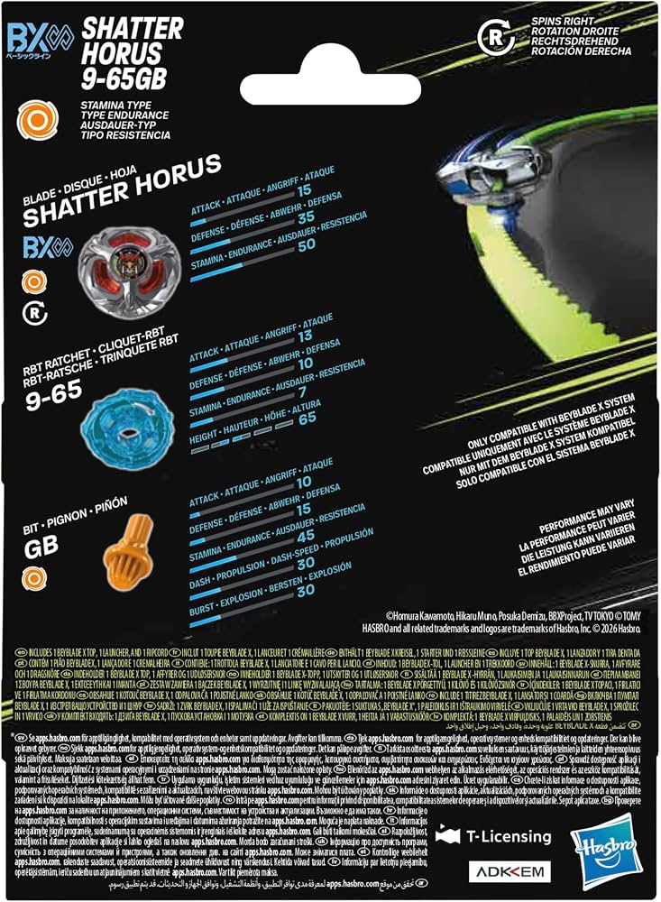 Beyblade X Shatter Horus 9-65GB BX Infinity Starter Pack