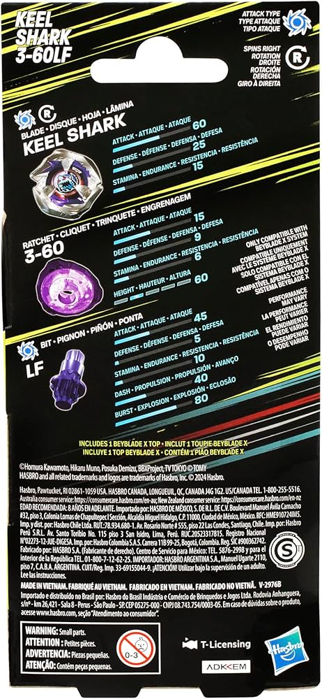Beyblade X Keel Shark 3-60LF Single Booster Pack