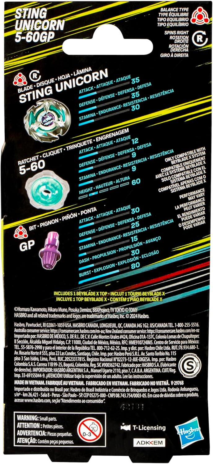 Beyblade X Sting Unicorn 5-60GP Single Booster Pack