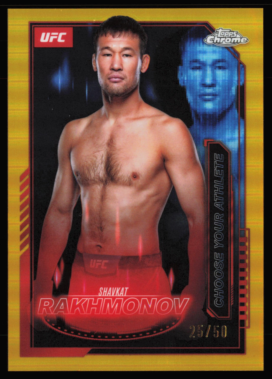 Topps Chrome UFC Mission Control Gold Refractor Shavkat Rakhmonov MCL-17 /50
