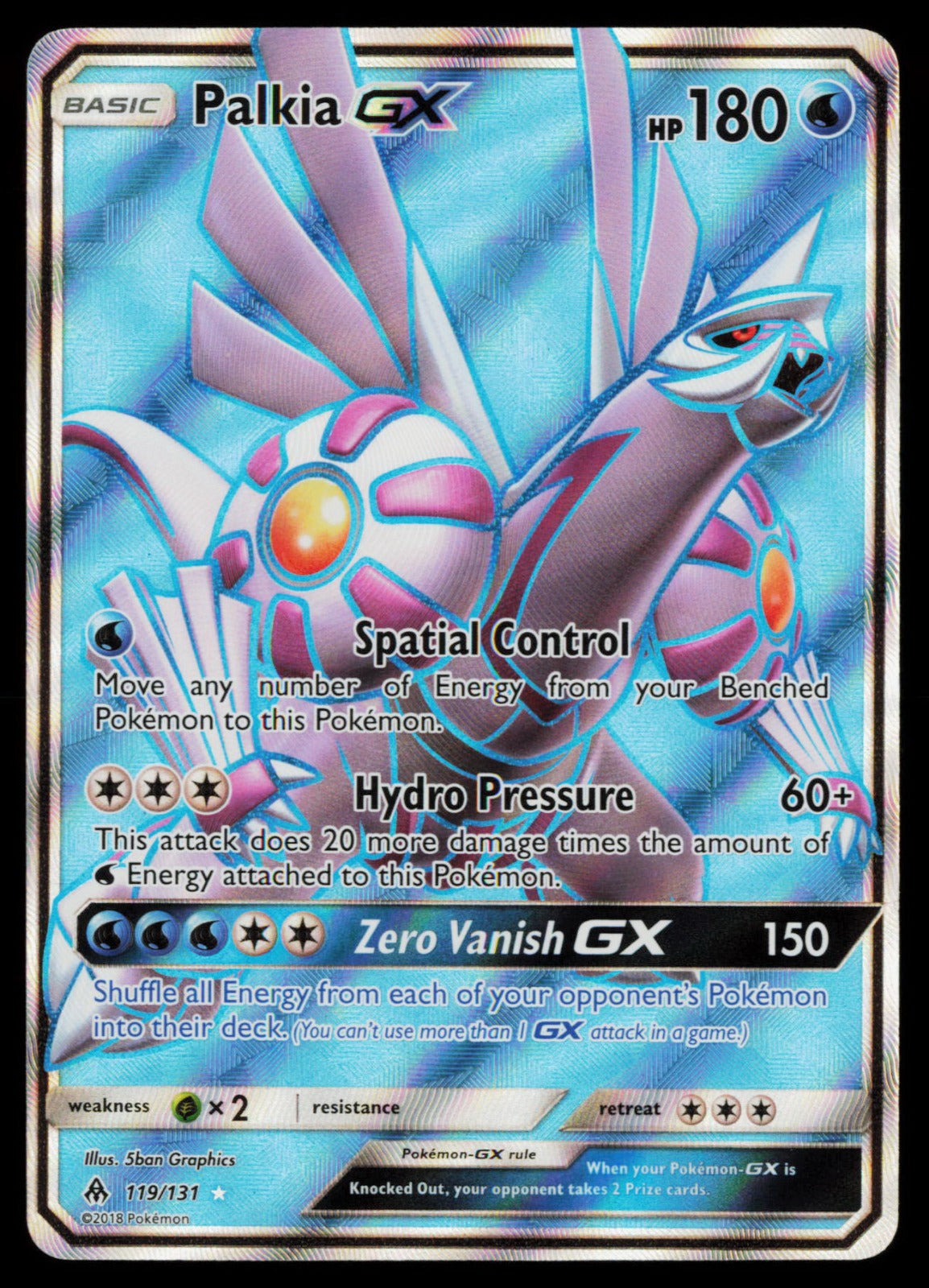 Palkia GX (Full Art) Holo Ultra Rare SM - Forbidden Light 119/131 NM