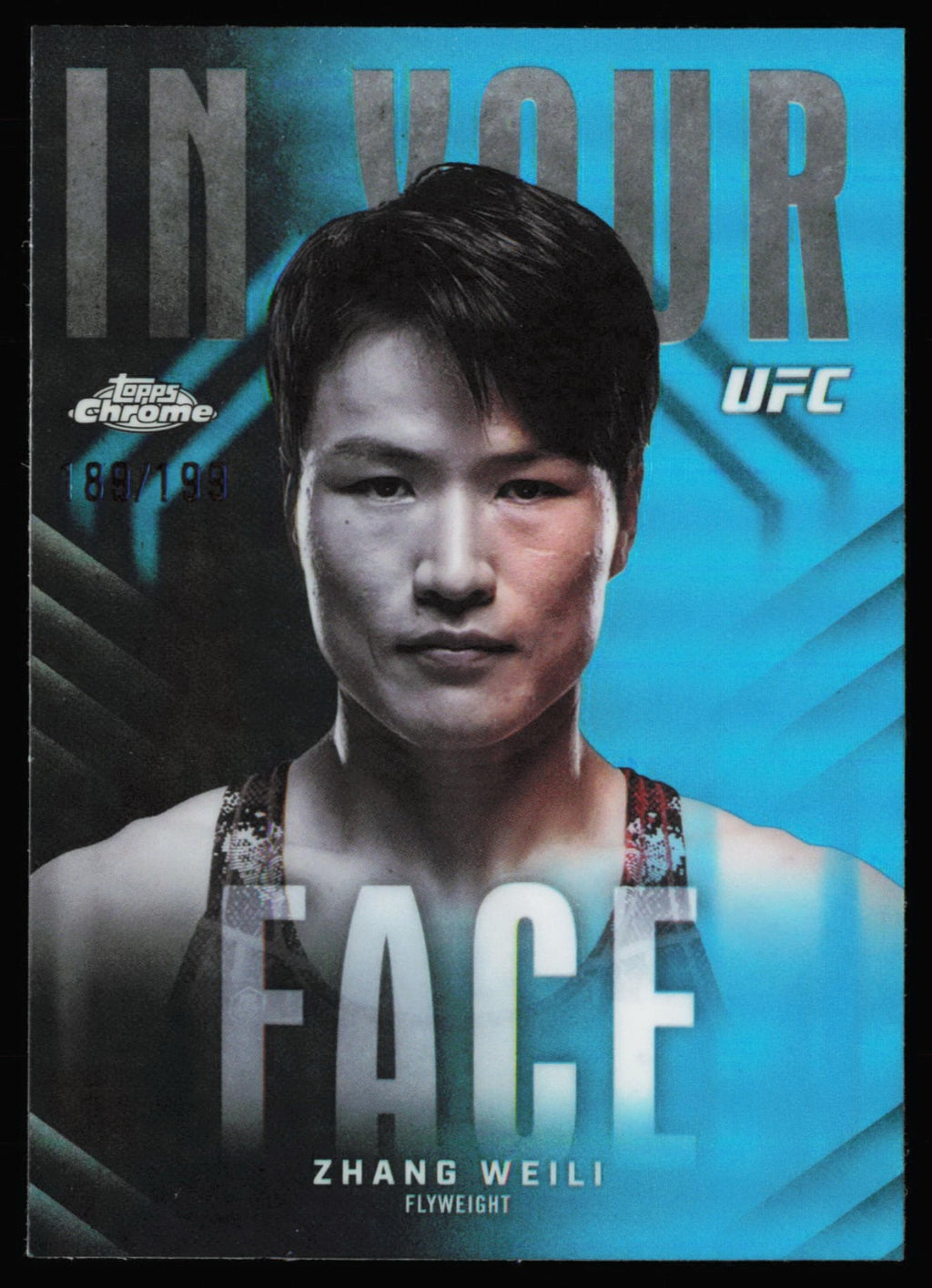 2026 Topps Chrome UFC In Your Face Aqua Refractor Zhang Weili IYF-11 /199