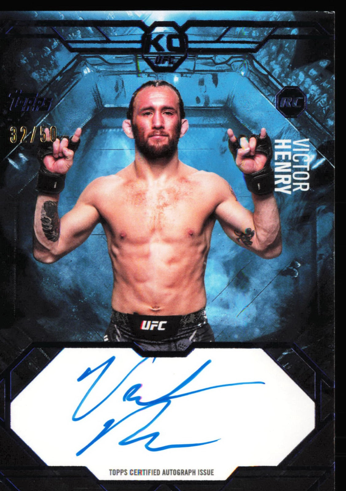 Topps Knockout UFC Knockout Autographs Victor Henry On Card Auto KA-VH /50