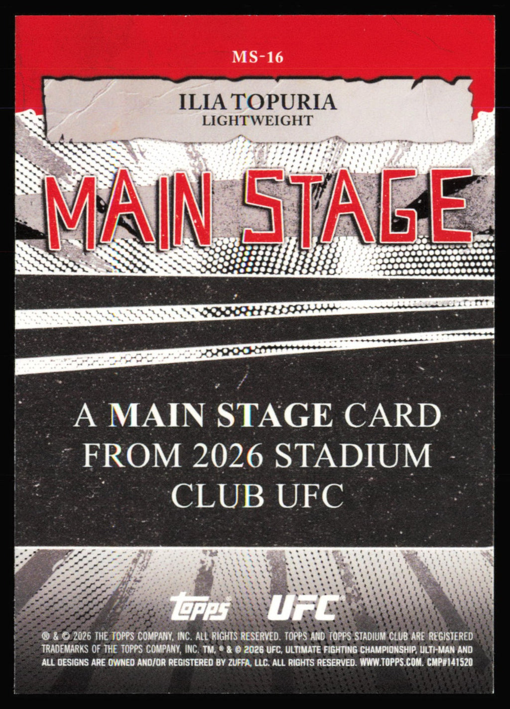 Topps Stadium Club UFC Main Stage Ilia Topuria MS-16