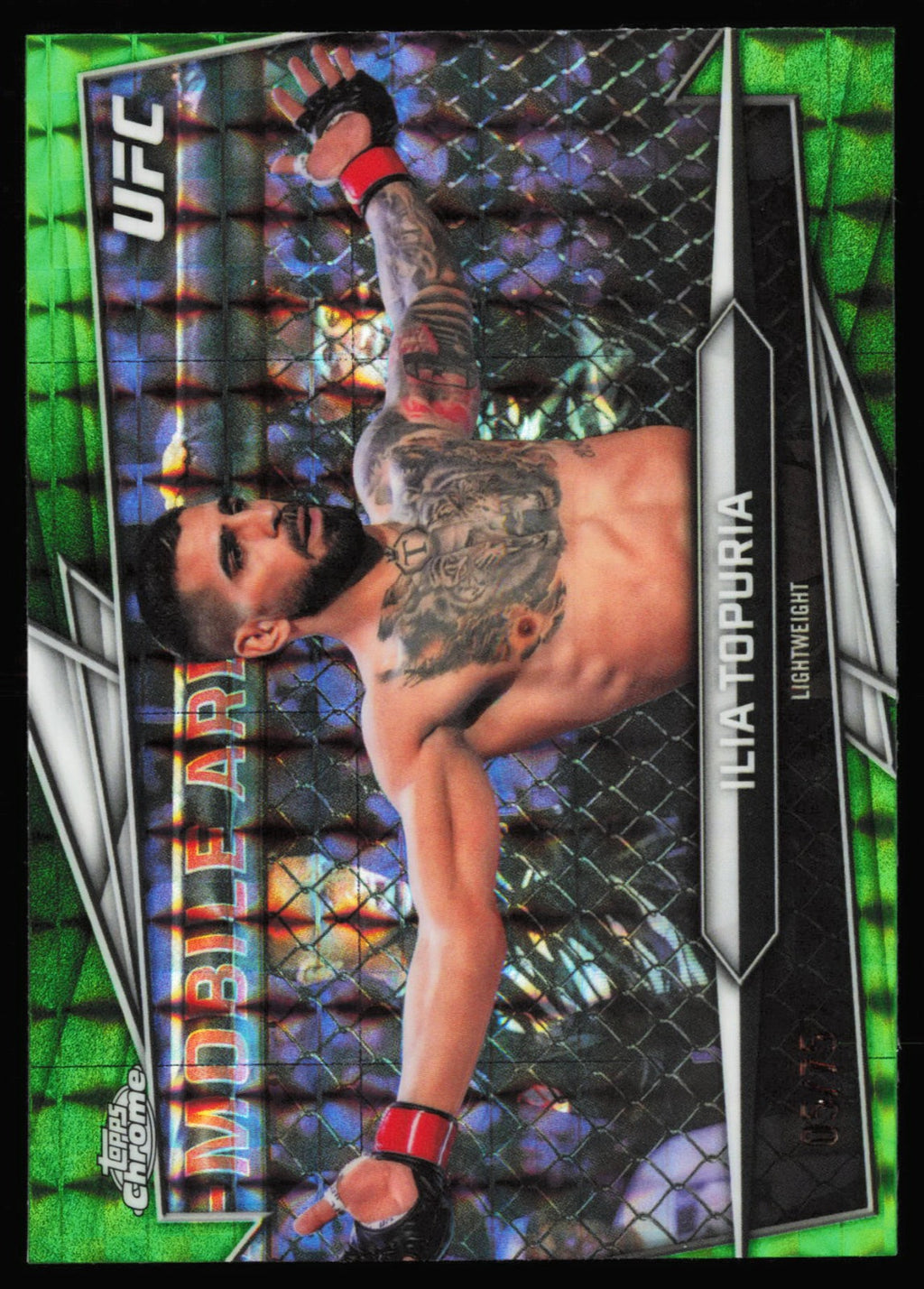Topps Chrome UFC Green Geometric Refractor Ilia Topuria 1 /75