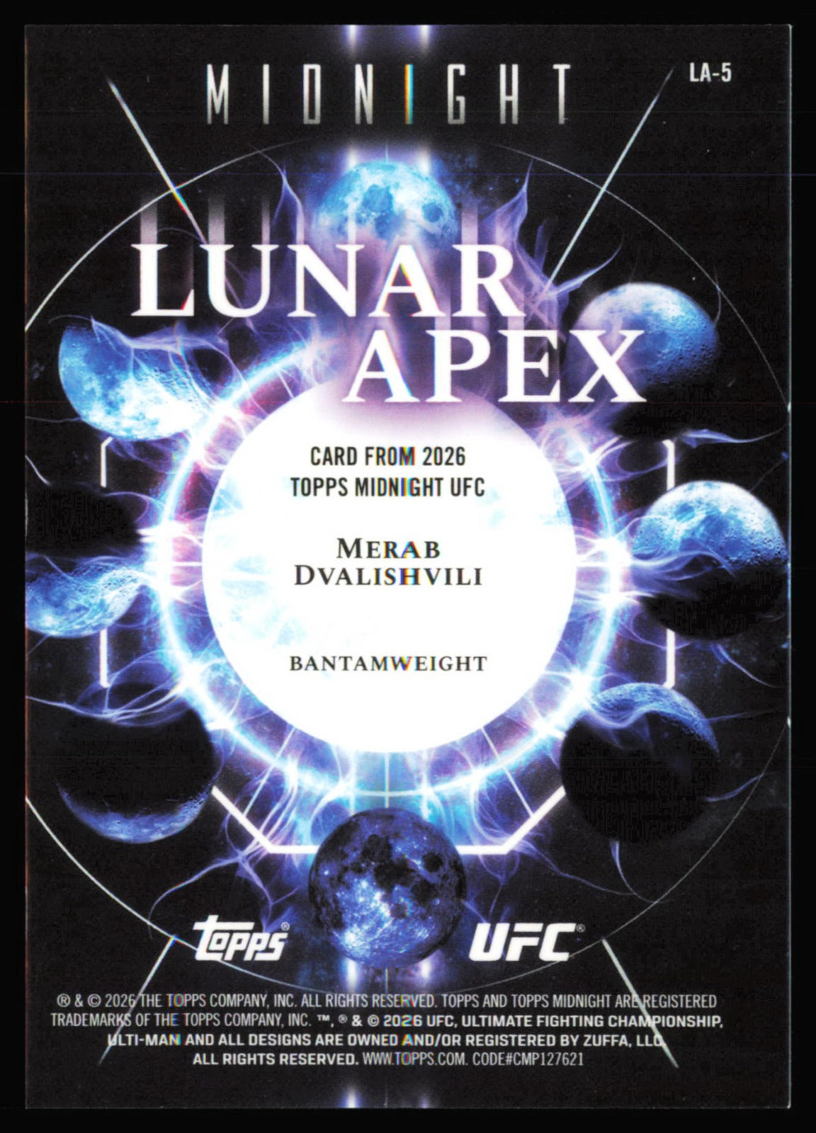 Topps Midnight UFC Lunar Apex Moonrise Merab Dvalishvili LA-5 /25