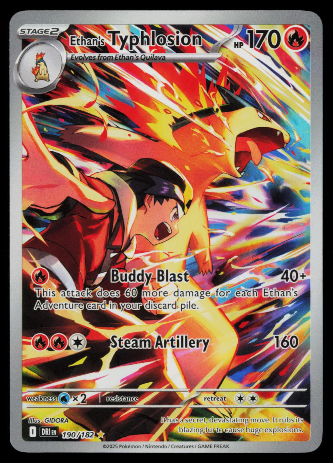 Ethan's Typhlosion Holo Illustration Rare SV10: Destined Rivals 190/182 NM