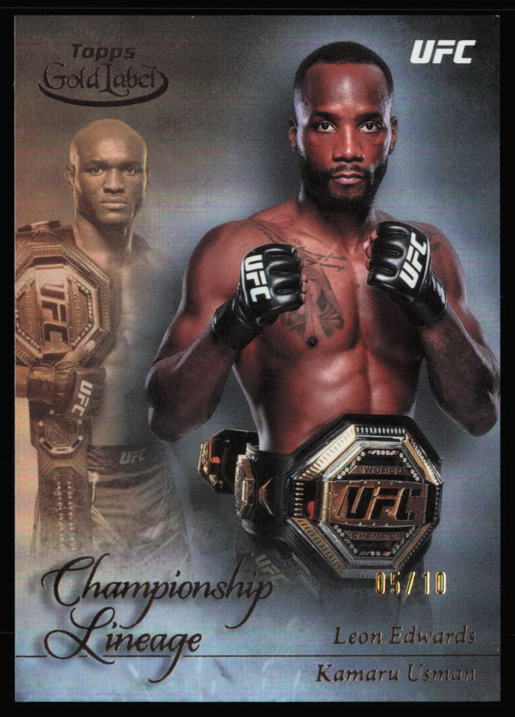 2024 Topps Gold Label UFC Championship Lineage Usman/Edwards CL-5 /10