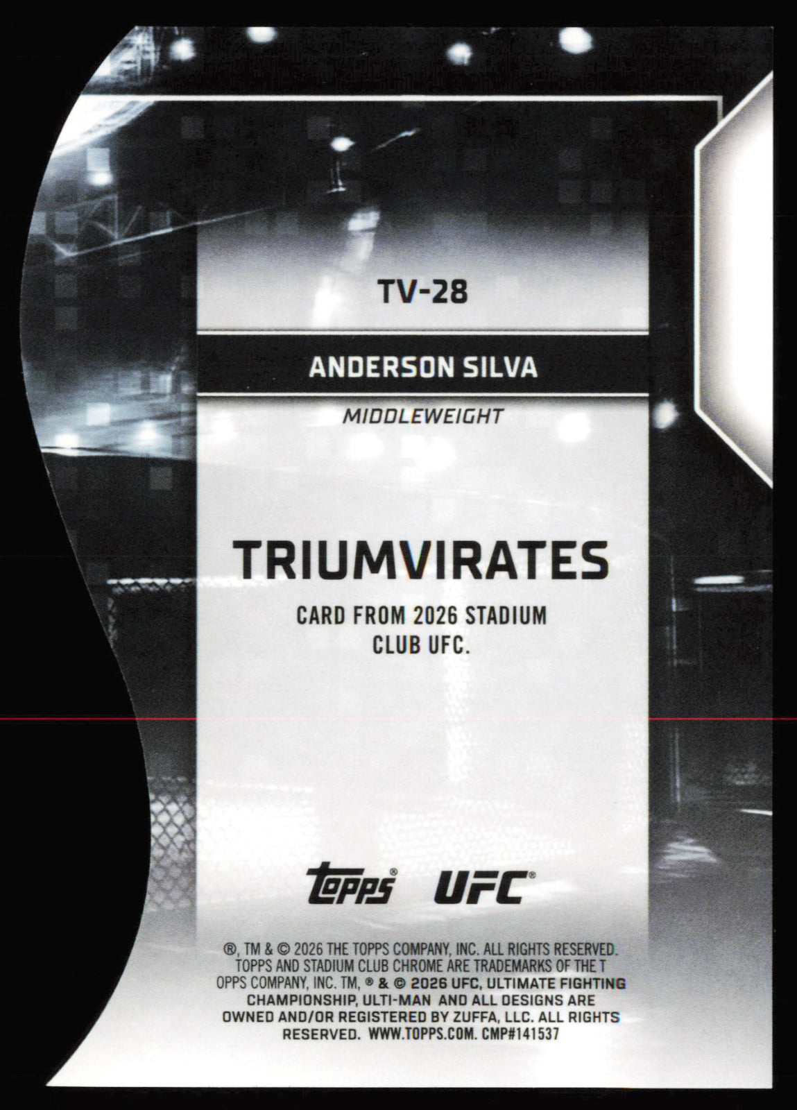 Topps Stadium Club UFC Triumvirates Anderson Silva TV-28