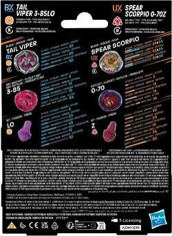 Beyblade X Tail Viper 3-85LO & Spear Scorpio 0-70Z Dual Pack