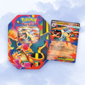 Pokémon TCG Mega Charizard Y ex Tin with its foil promo card