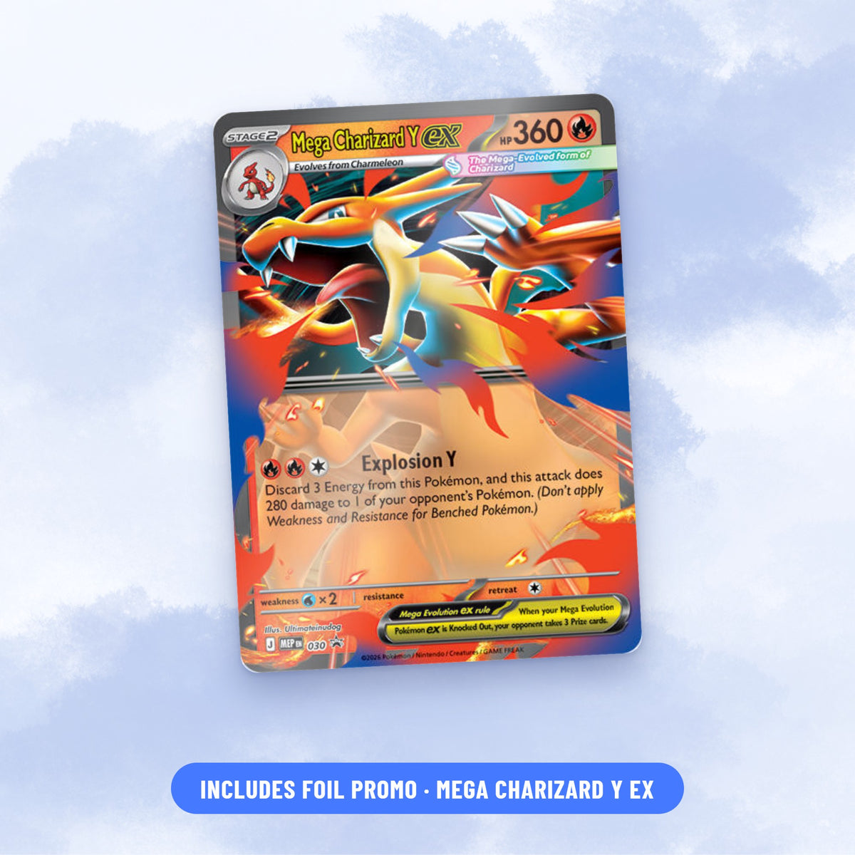 Pokémon TCG Mega Charizard Y ex Tin foil promo card